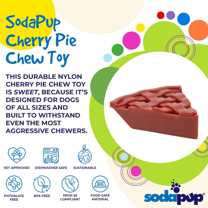 SodaPup Cherry Pie â€“ Durable Dog Chew Toy Made in USA from Non-Toxic, Pet Safe, Food Safe Nylon Material for Mental Stimulation, Clean Teeth, Fresh Breath, Problem Chewing, Calming Nerves & More - Image 3